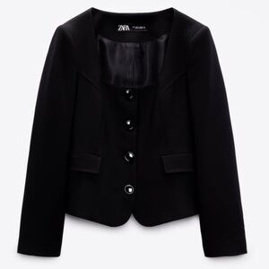 Zara Black Blazer Classic Suit Jacket